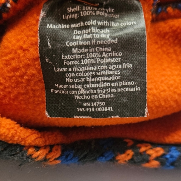 Unbranded Boys Gray, Blue And Orange Skull Mohawked Winter Hat With Ear Flaps - Picture 4 of 8